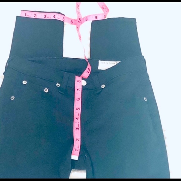 Rag & Bone women jet black jean skinny mid rise zip front size 25 - Picture 11 of 13
